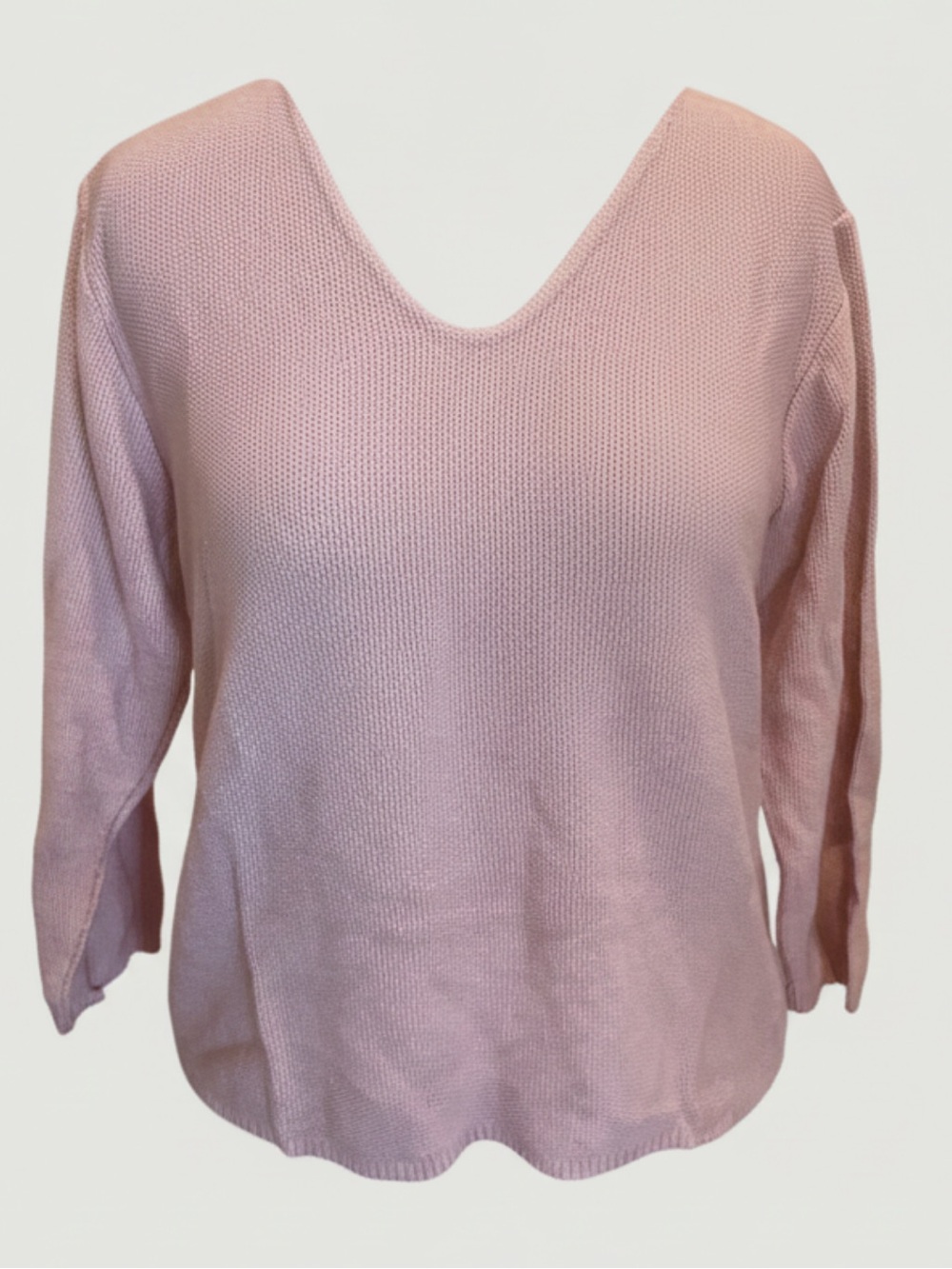Sarah Arizona Light Pink V-Neck Knit Top